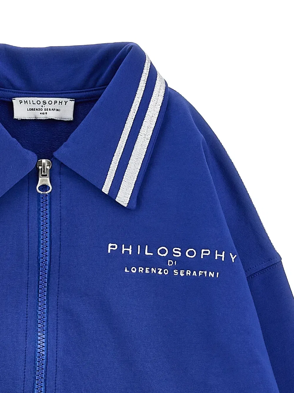 Полосатая куртка на молнии Philosophy Di Lorenzo Serafini Kids, синий — фото 3