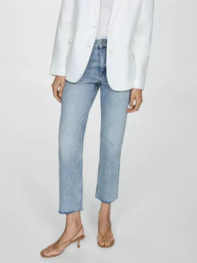 

Джинсы Mango Blanca Cropped, цвет light/blue