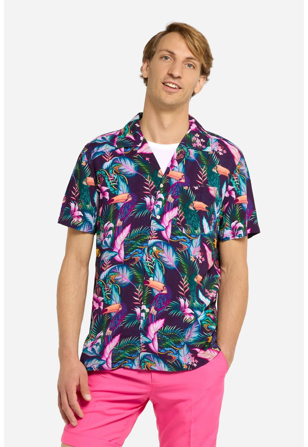 

Рубашка HAWAIIAN NIGHT JUNGLE OppoSuits, темно-фиолетовый