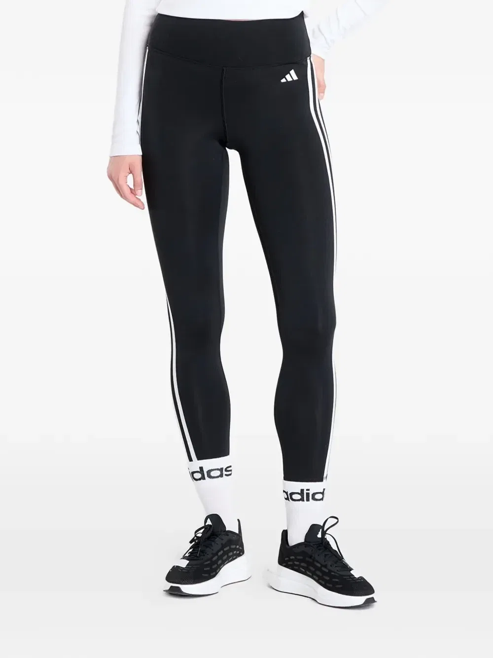 Леггинсы Essentials с тремя полосками, завышенной талией и длиной 7/8 adidas, серый
