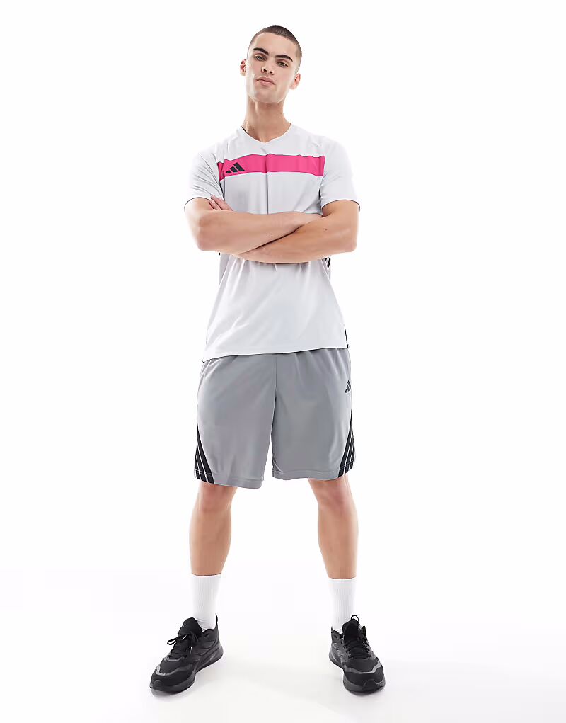 Баскетбольные шорты Adidas Basketball legends с тремя полосками серого цвета Adidas Performance — фото 2