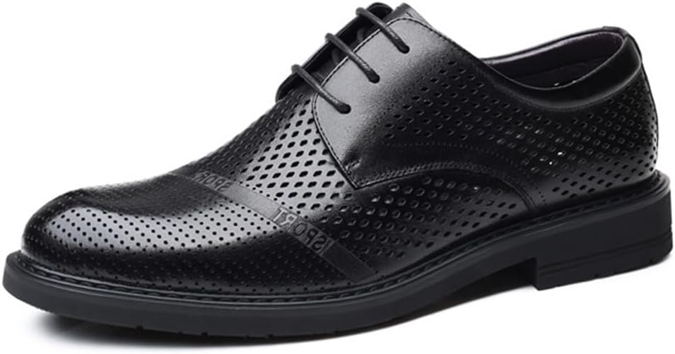 

Мужские невидимые туфли-оксфорды с увеличением роста, шнуровка, круглый носок, офисные деловые туфли с вырезами, трамплинки Ygceeia, 3.15inchs(8cms)