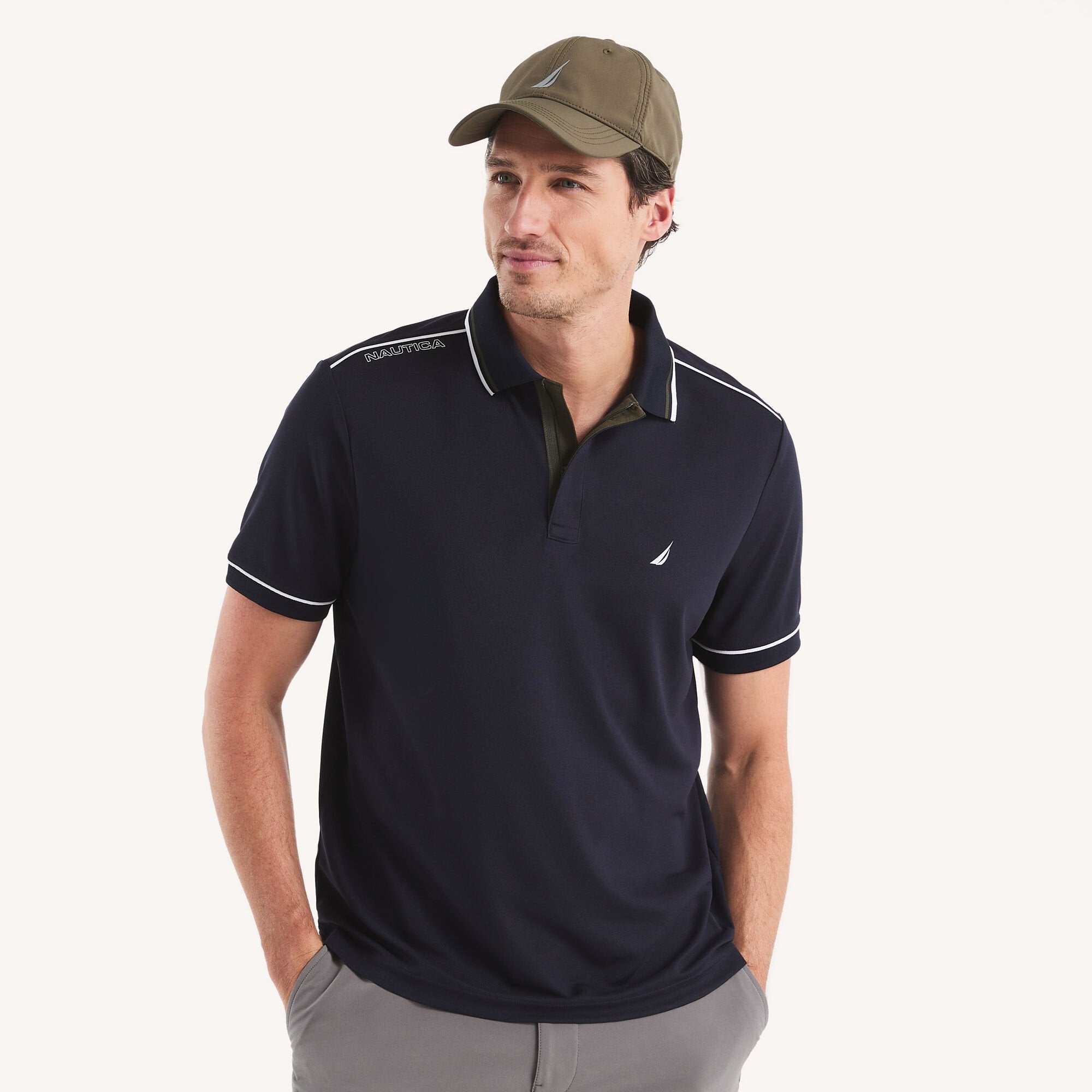 

Мужская футболка-поло для гольфа Nautica Navtech Classic Fit, темно-синий
