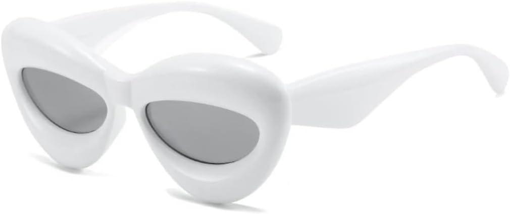 

Ретро-солнцезащитные очки конфетных цветов для женщин, роскошные, модные, с широкими дужками, для мужчин, в стиле панк, трендовые, с защитой от УФ-излучения UV400 UUPTTPL, White Grey