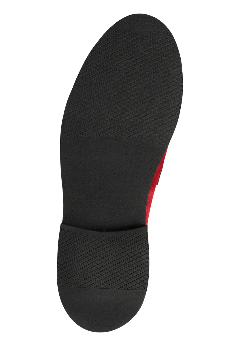 Лоферы Henry Stevens "Haywood PL business Shoes", мужские полуботинки кожаные ручной работы, костюмные туфли-тапочки, красный — фото 4