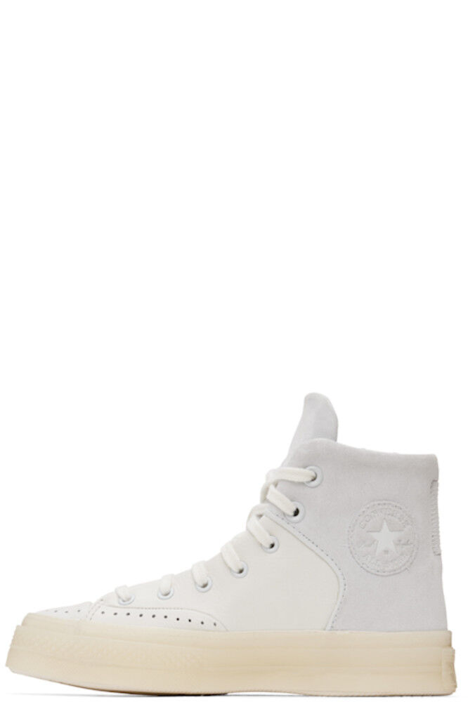 Бело-серые кожаные кроссовки Chuck 70 Marquis Converse — фото 3