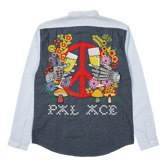 

Рубашка PALACE Back Anti-war Pattern Long Sleeves Shirt Unisex Gray, серый