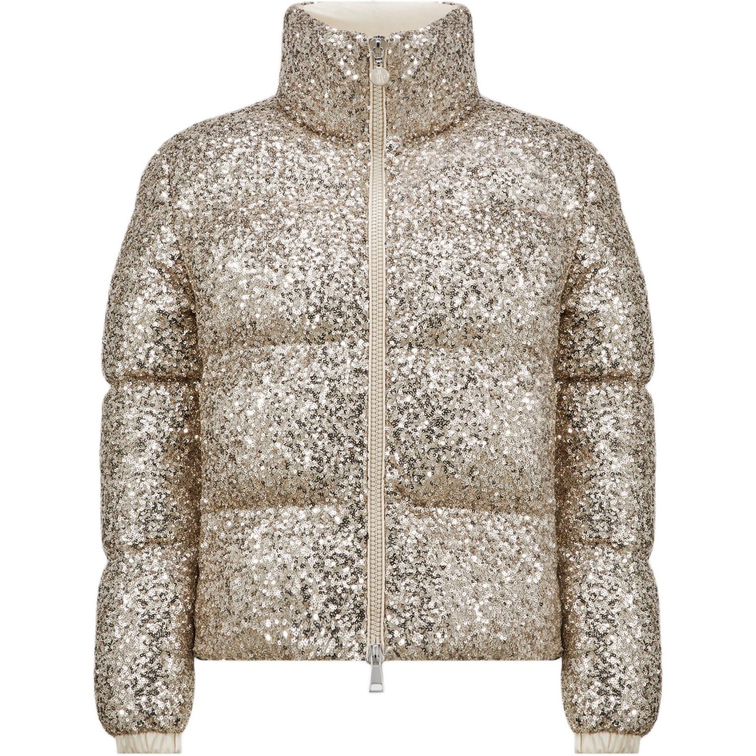 

Пуховик унисекс серебристо-белый Moncler