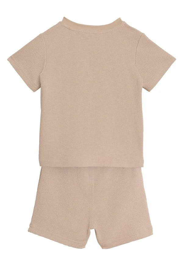 Обычный вафельный детский спортивный костюм Adidas Originals, Stone Khaki — фото 2