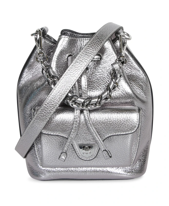 

Элегантная серебряная сумка-ведро Coccinelle, серый