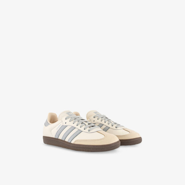 Кроссовки Adidas Samba OG из натуральной кожи, кремовый / серый — фото 3
