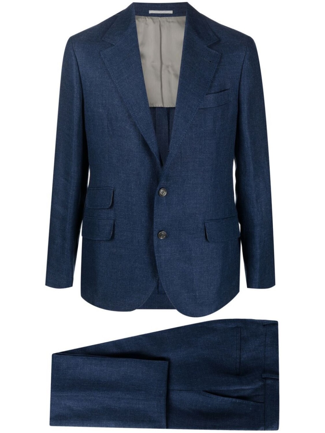 

Brunello Cucinelli костюм-двойка с однобортным пиджаком, синий