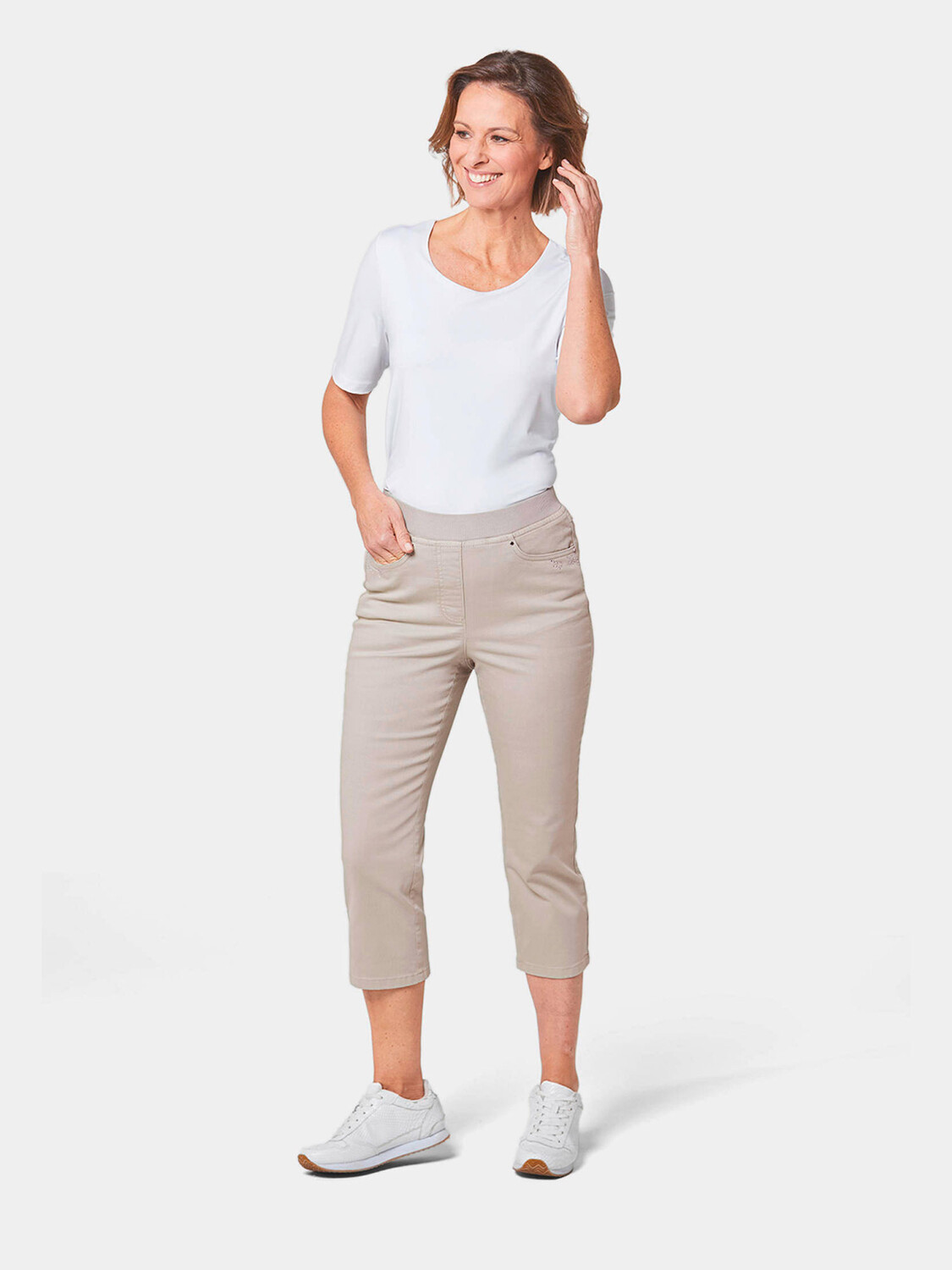 

Брюки GOLDNER 3/4 Jeans Louisa, цвет stein