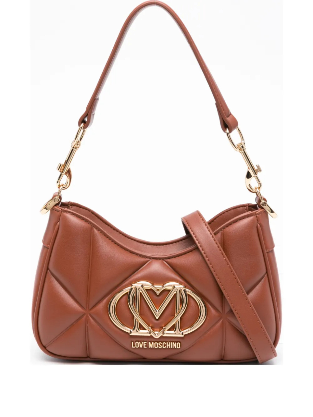 

Стеганая сумка через плечо с логотипом Love Moschino, коричневый