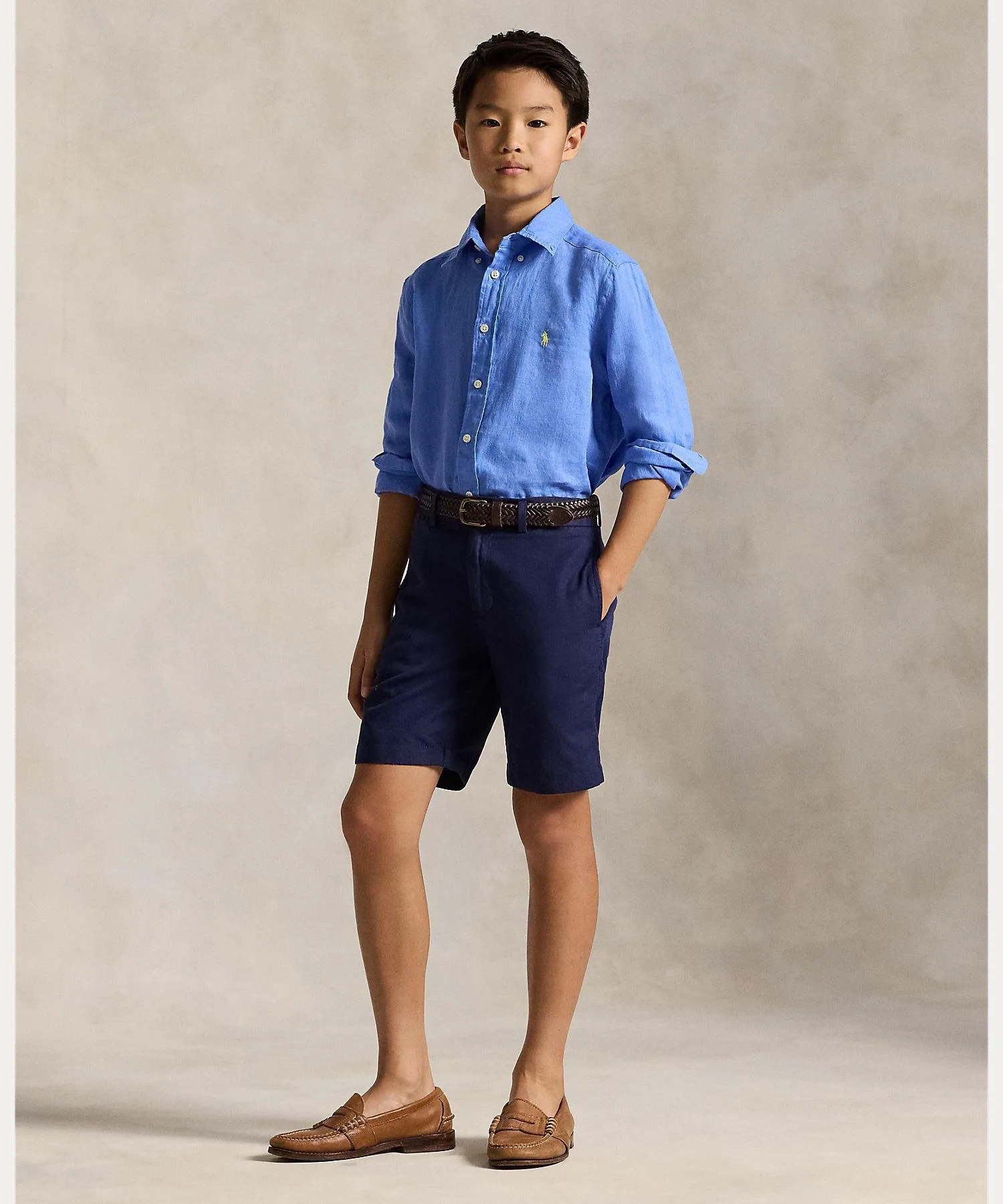 Льняная рубашка (Для мальчиков 8-20 лет) Polo Ralph Lauren, 430 Blue — фото 4