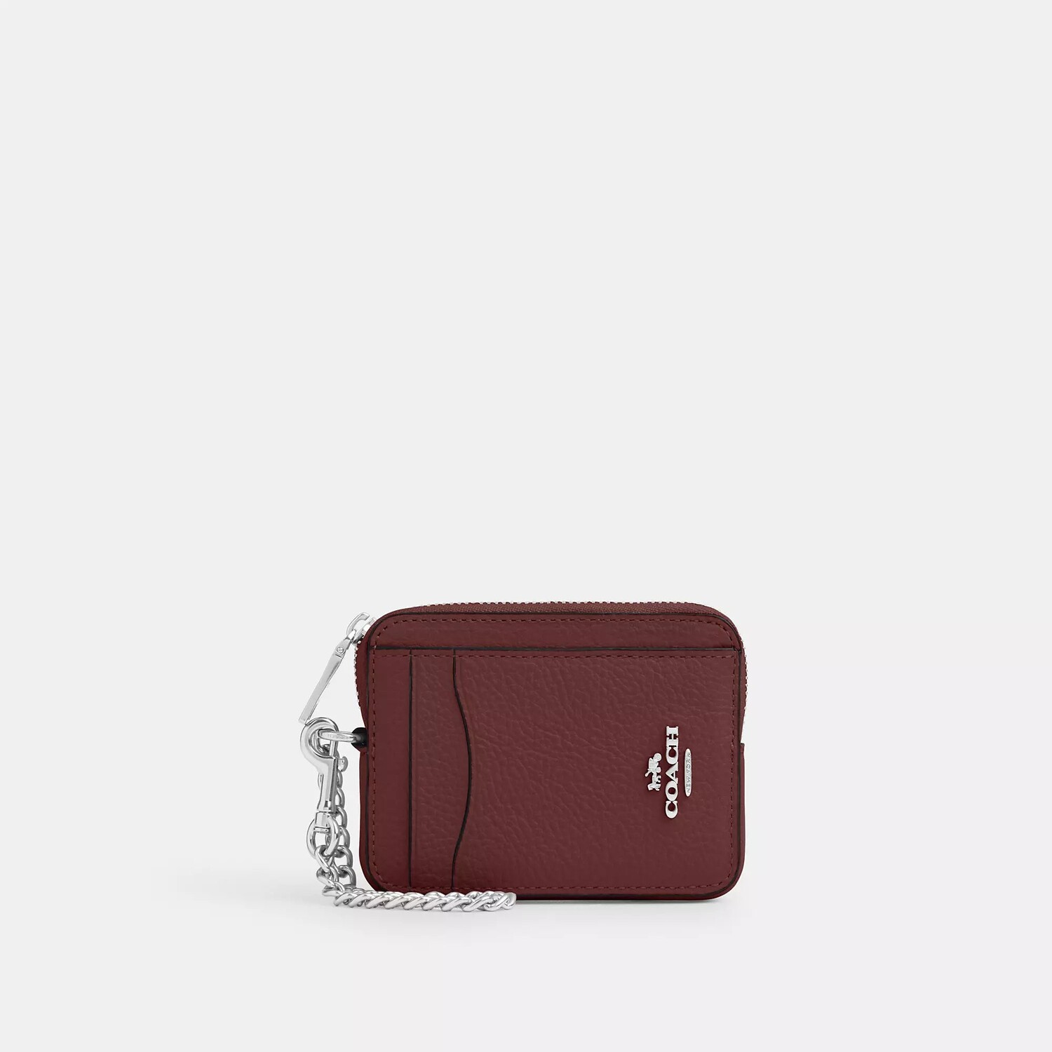

Чехол для карточек Coach Outlet на молнии, цвет Silver/Wine