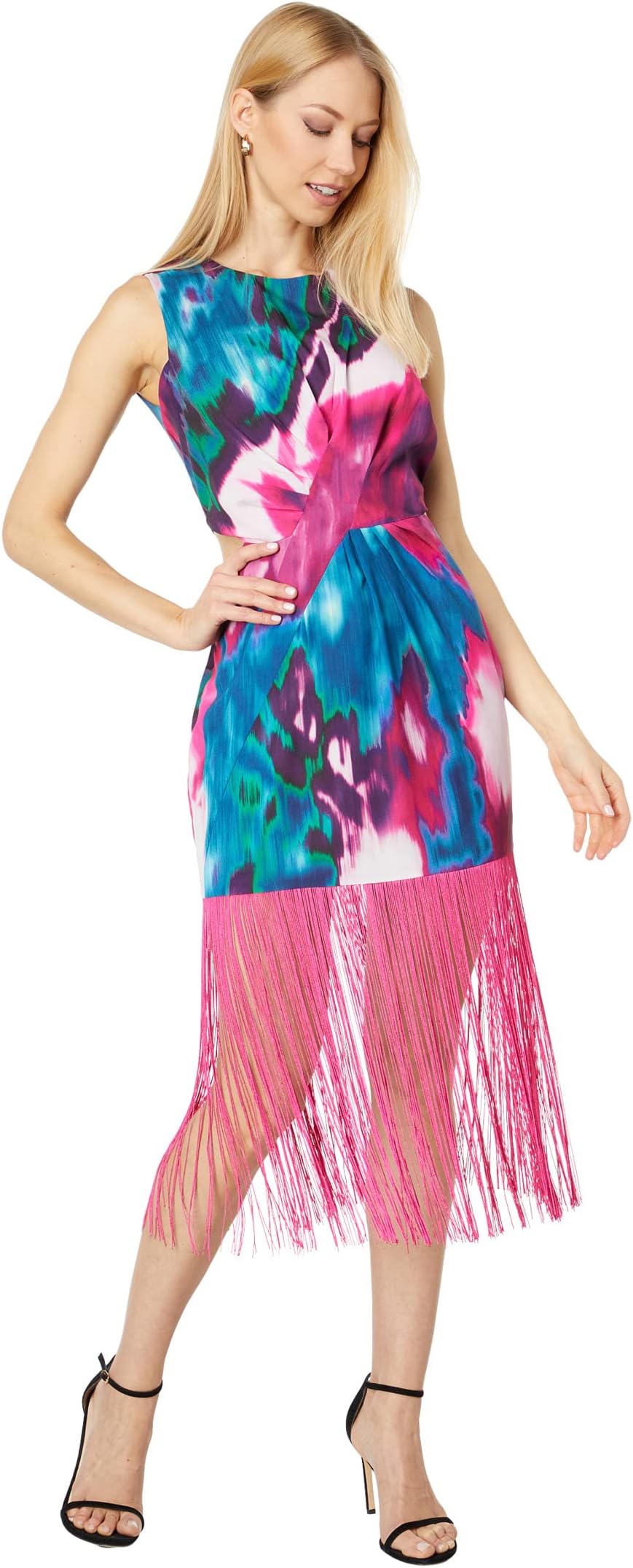 

Платье ONE33 Social Pleated Front Fringe Dress, цвет Fuchsia Multi