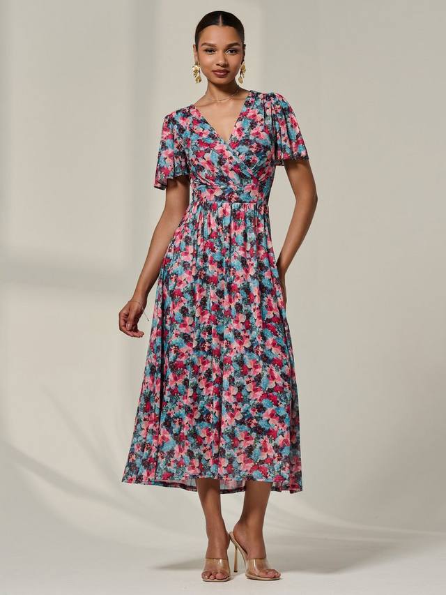 

Платье миди с плиссировкой и запахом Jolie Moi