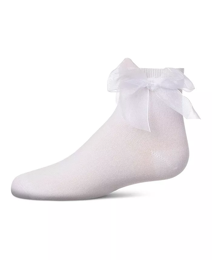 

Большие девочки носок щиколотка с отделкой из тюля и банта из мерсеризованного хлопка Memoi