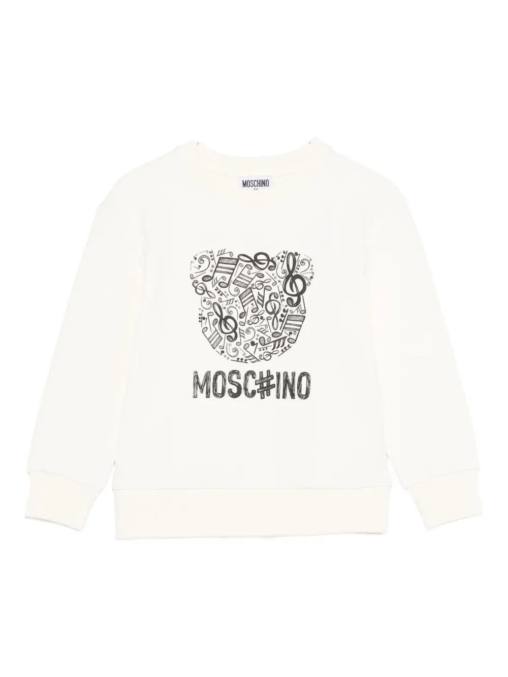 

Толстовка с длинными рукавами и принтом медведя Moschino Kids, белый