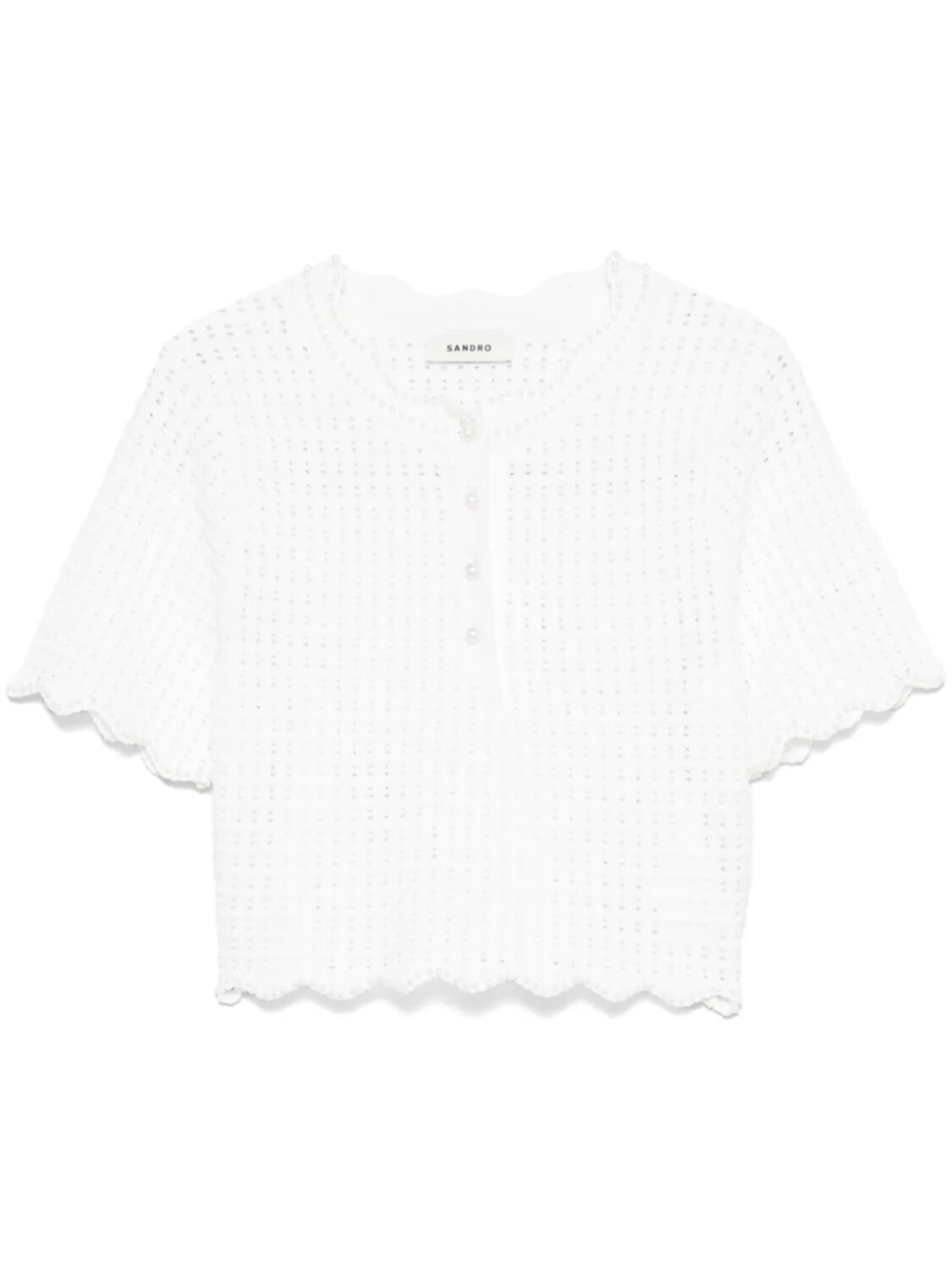 

SANDRO топ с искусственным жемчугом, белый