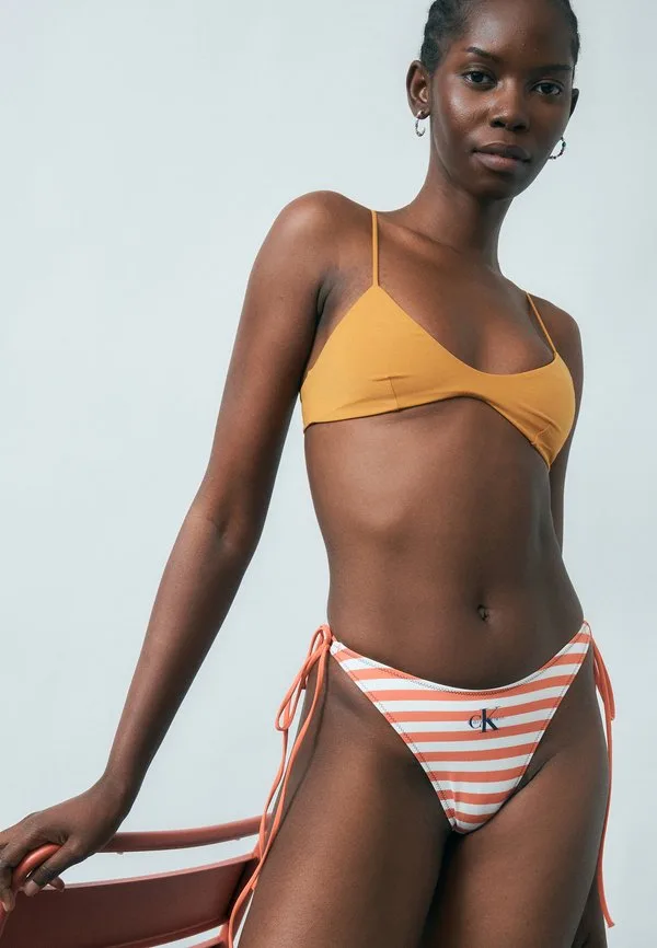 Плавки-Бикини с завязками по бокам и графическим монограммом Calvin Klein Swimwear, Orange