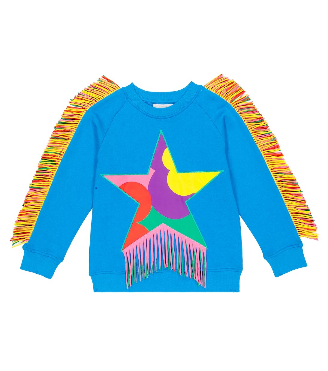 

Толстовка из хлопкового джерси с бахромой Stella McCartney Kids, синий