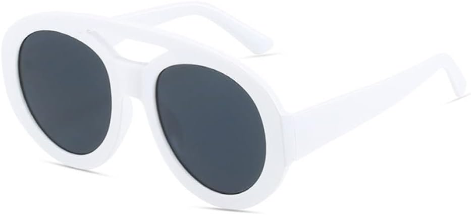 

MUTYNE Винтажные женские круглые солнцезащитные очки с двойной перемычкой, модный градиентный дизайн, защита от УФ-излучения UV400, мужские трендовые панк-солнцезащитные очки, White Grey
