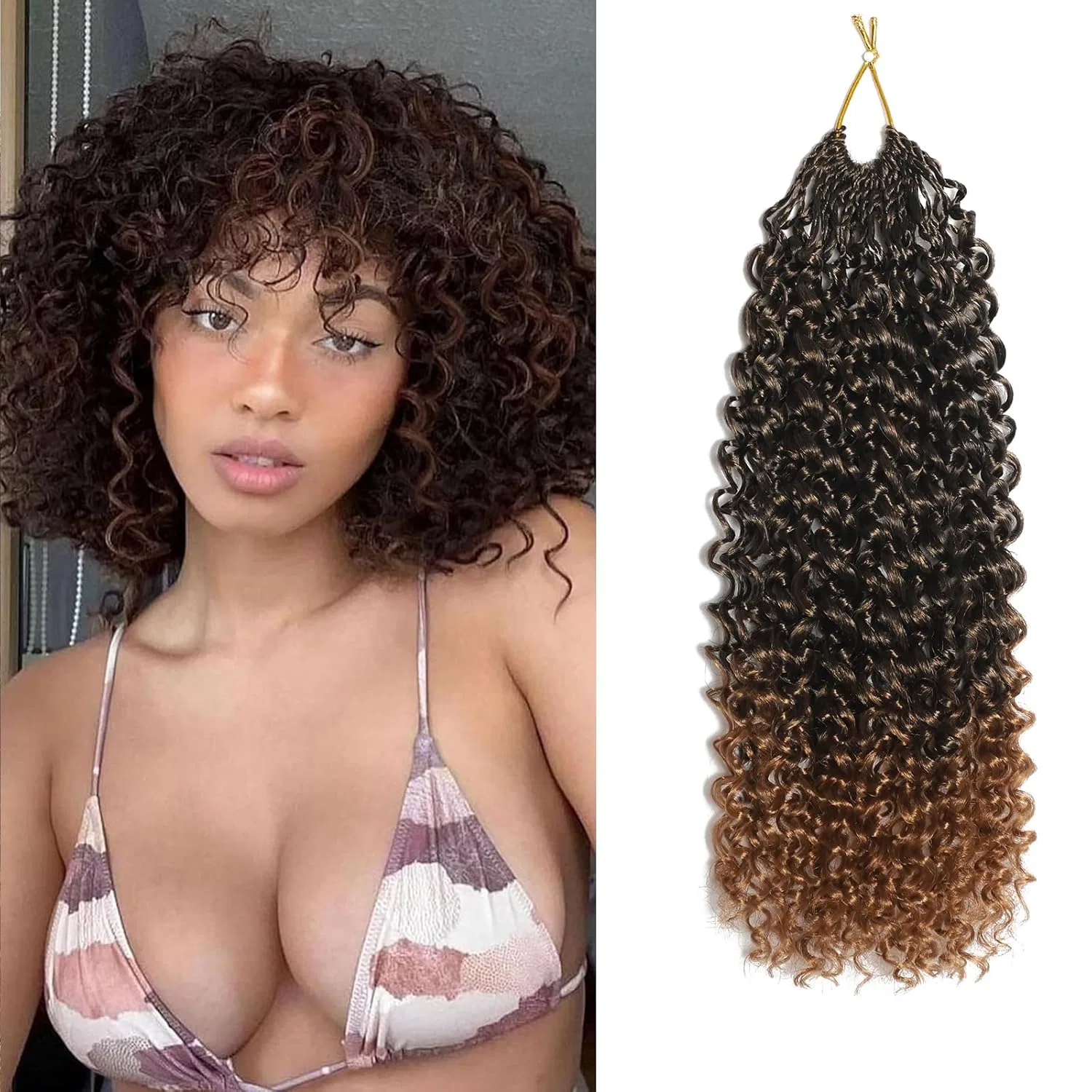 Синтетические волосы для плетения «Mini Passion Twist» 12 дюймов Flwai, 1B/T30