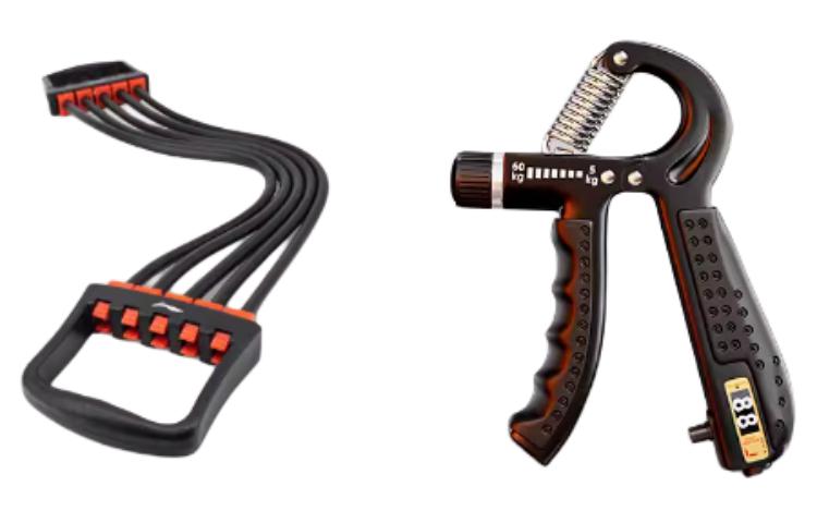 

Наборы фитнес-оборудования pp tpr унисекс 65*10,5 см LINING, [черный tensioner]+[countable hand grip]