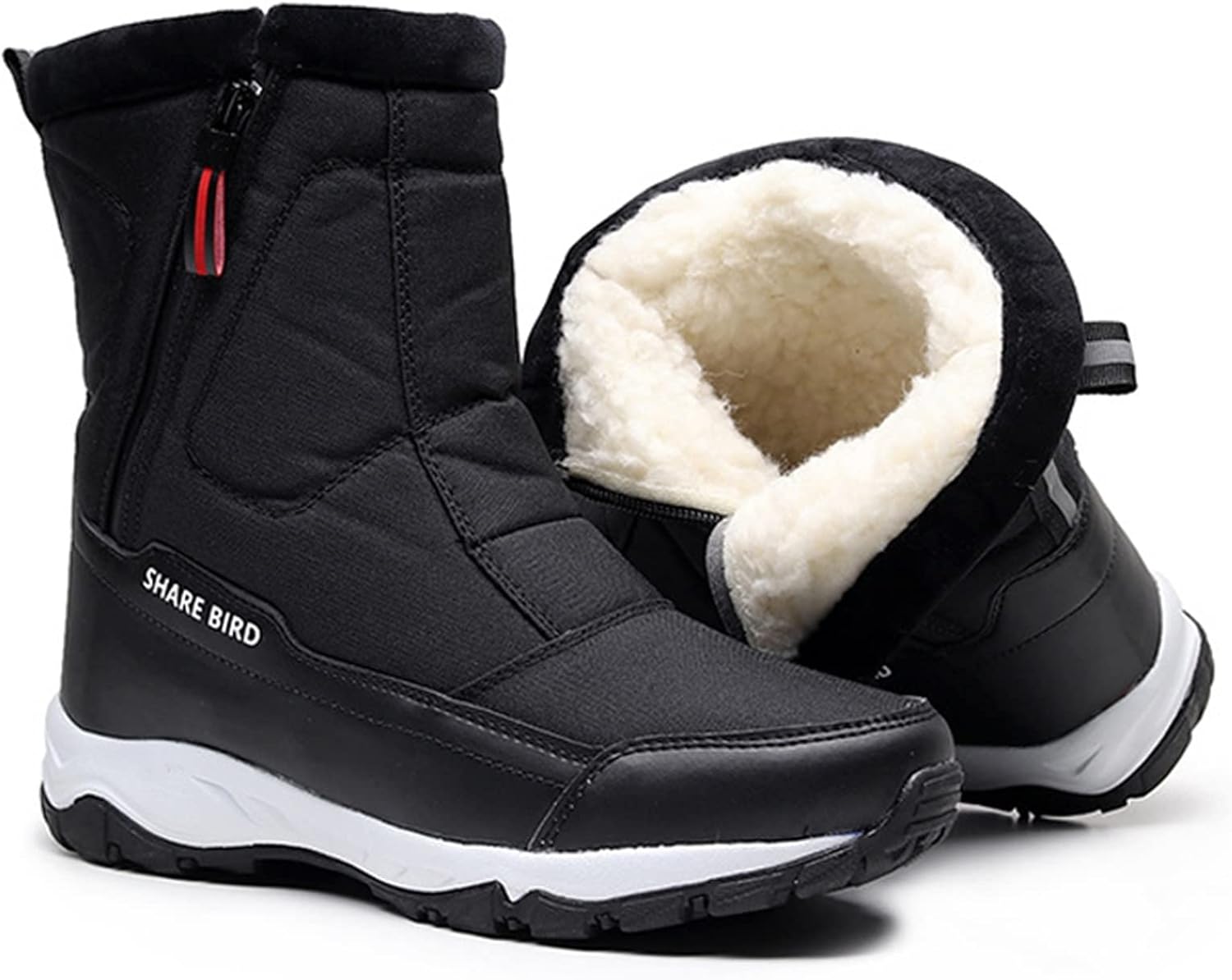 

Высокие туристические ботинки, мужские зимние теплые ботинки на высокой подошве с боковой молнией, противоскользящие, для лыжного спорта, походов, путешествий, кемпинга, работы, прогулок, рыбалки (Цвет: черный, Размер: 39 EU) Rishengchang