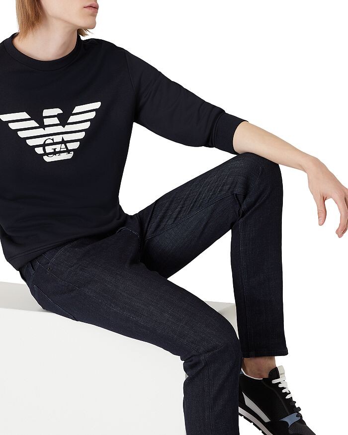 Толстовка с логотипом Armani Jersey из флиса Emporio Armani, синий — фото 4