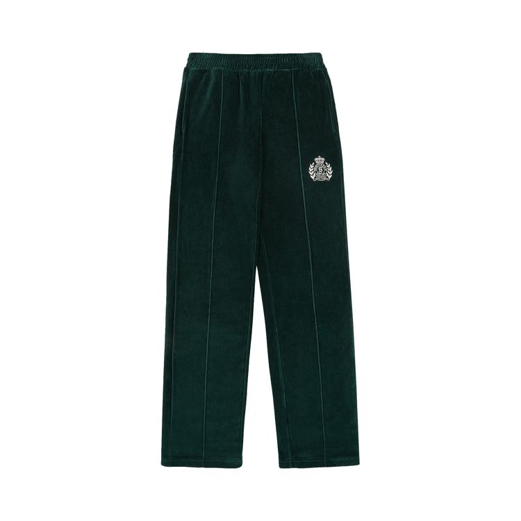 

Брюки Sporty & Rich Sporty & Rich NY Crest Velour Track Pants Forest/Cream, зеленый