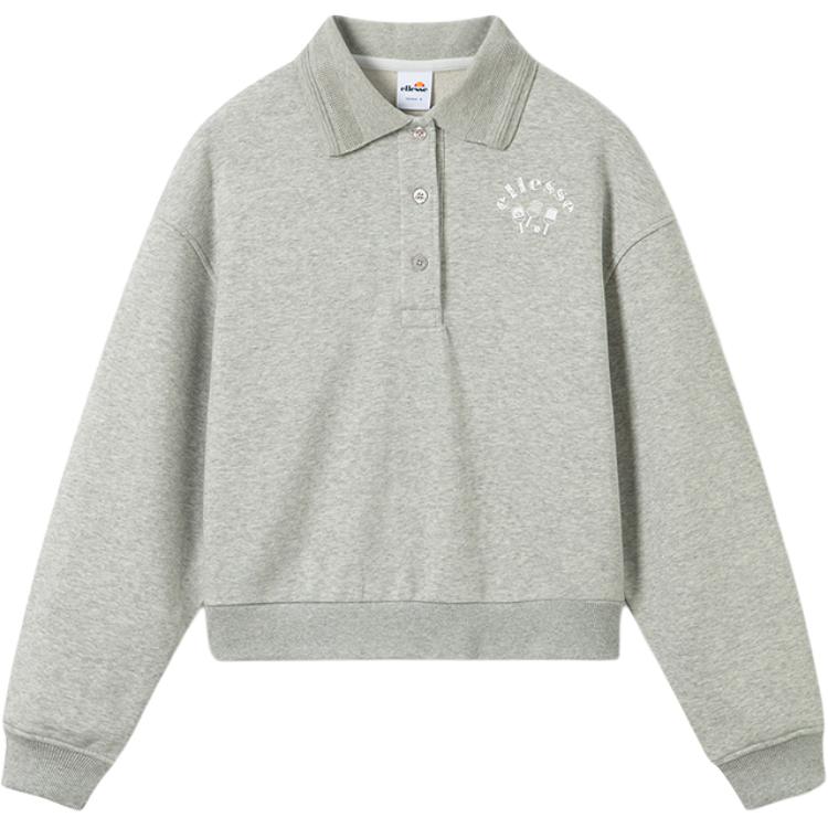 

Свитшот женский с лацканом утолщенный Regular Ellesse, светло-heather серый