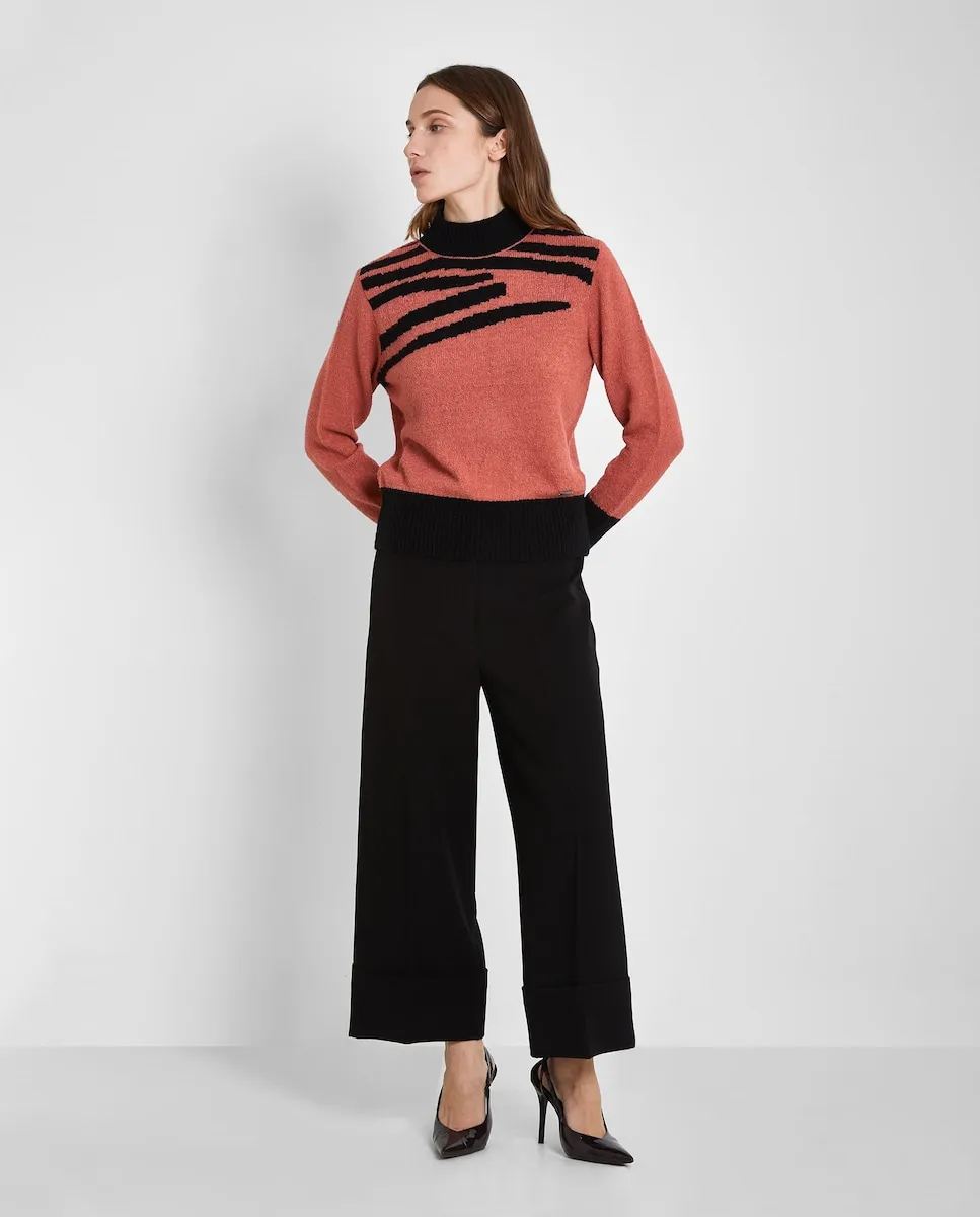 

Женский свитер с воротником-перкинсом Trucco, розовый