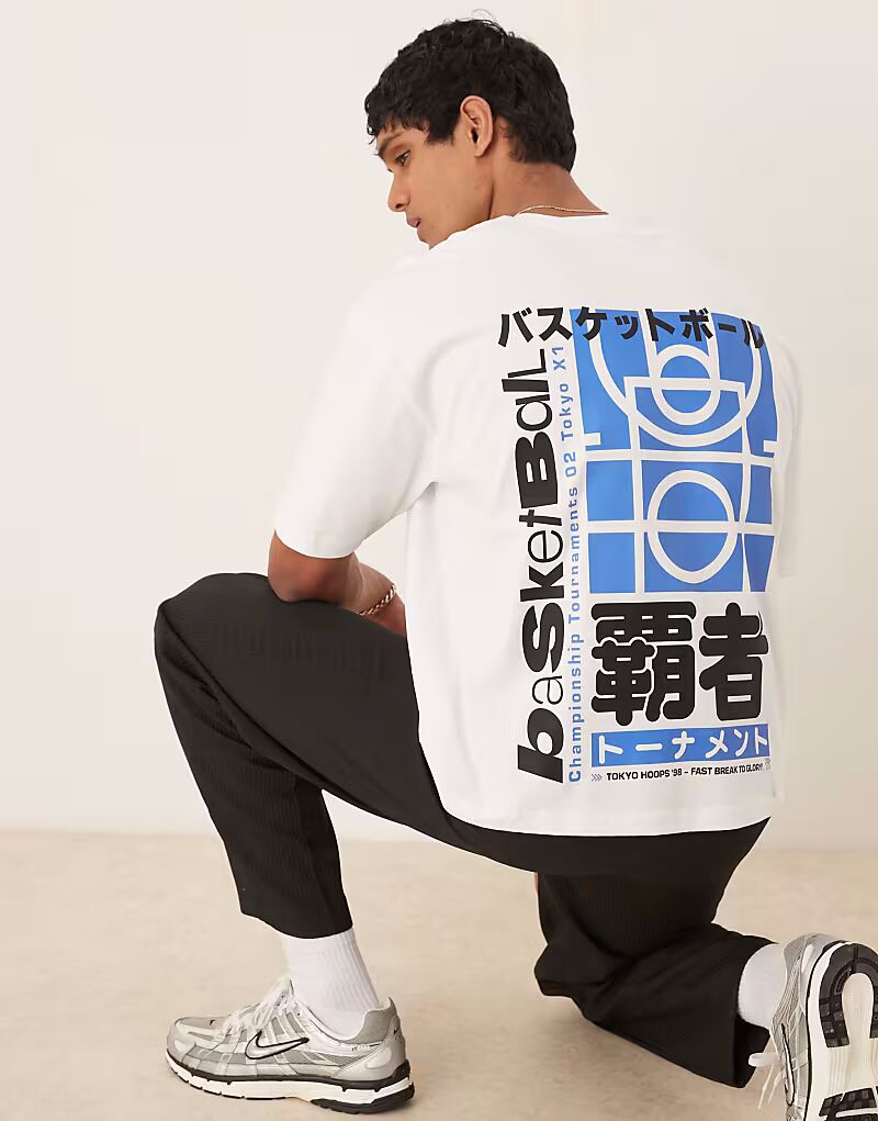 

Футболка свободного кроя ASOS DESIGN свободного кроя со спортивным принтом