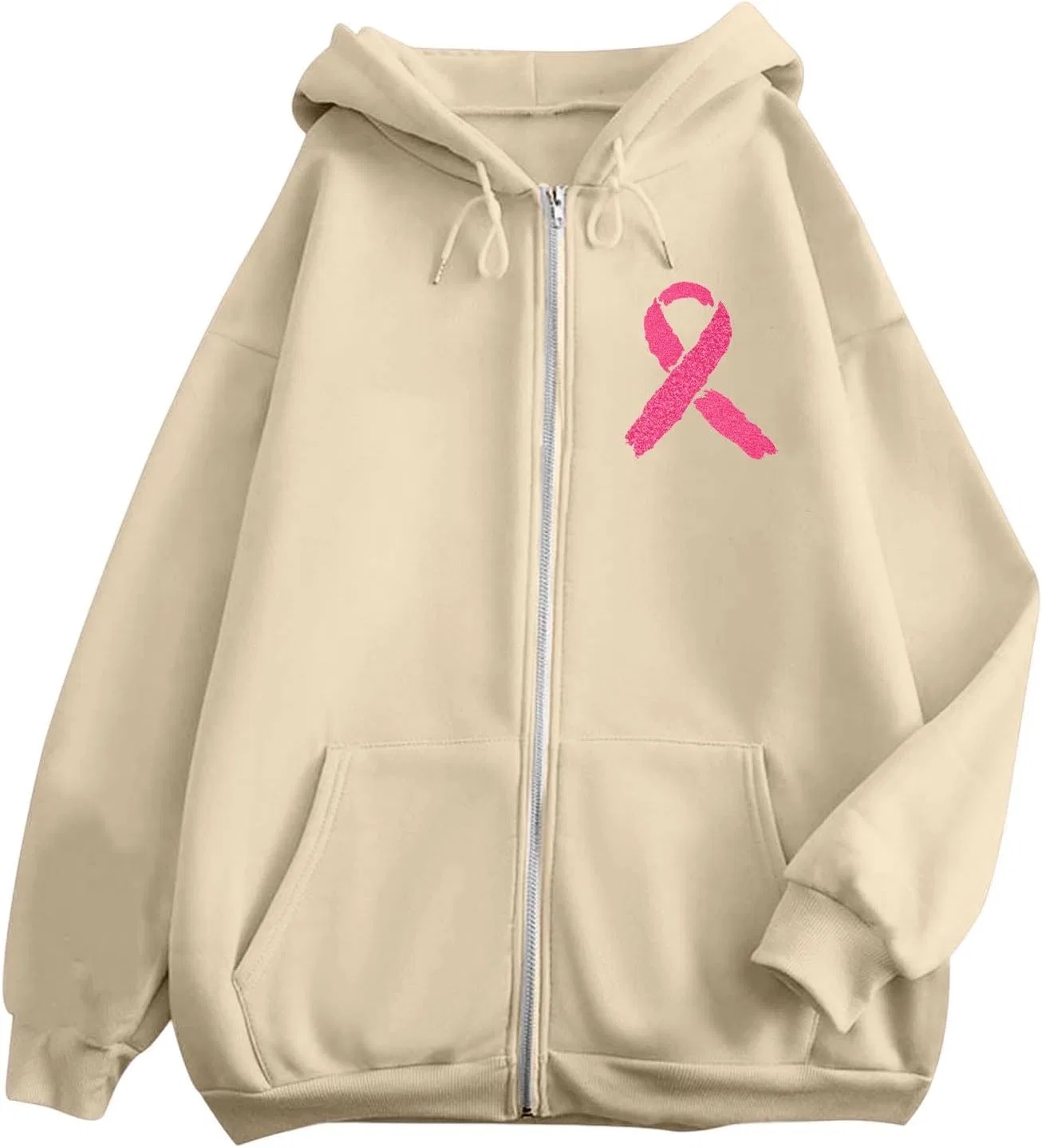 Толстовка на молнии с капюшоном, женская, Pink Ribbon, цвет B1 — фото 3
