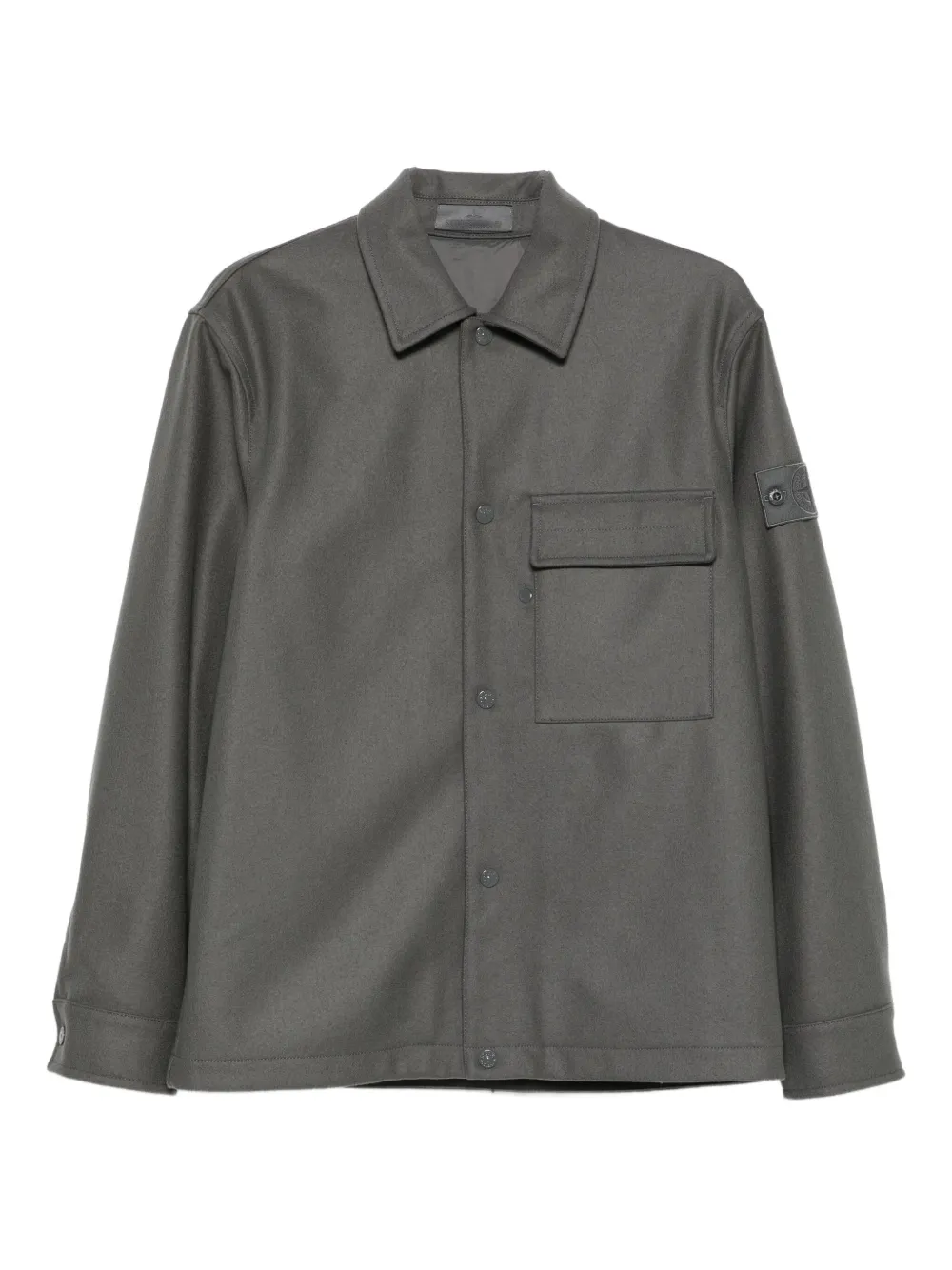 

Куртка-рубашка с накладными карманами Stone Island, серый