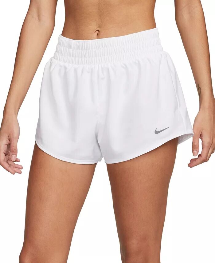 

Женские шорты One Dri-FIT со средней посадкой и короткой подкладкой Nike, белый