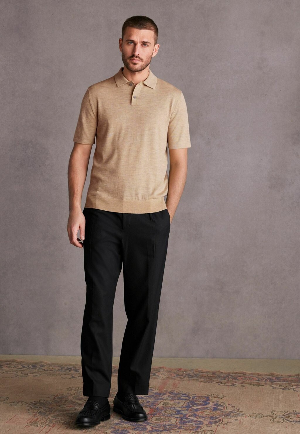 

Рубашка-поло Short Sleeve Standard Next, крапчатый бежевый