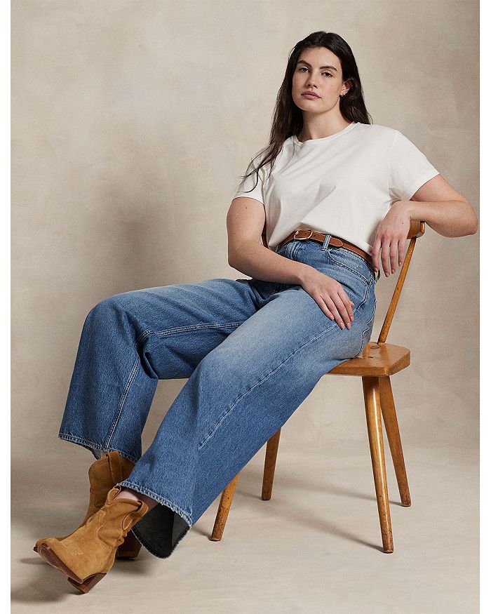 Джинсы Polo Ralph Lauren High Rise Wide Leg Crop, синий — фото 3