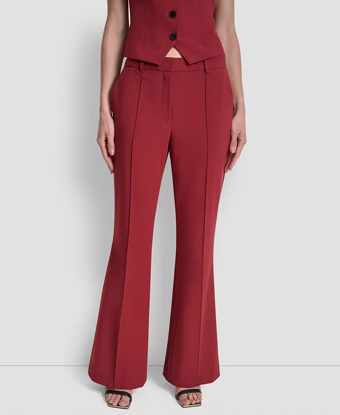 

Женские брюки Pintuck с зауженным силуэтом и расклешенным низом Dkny, красный