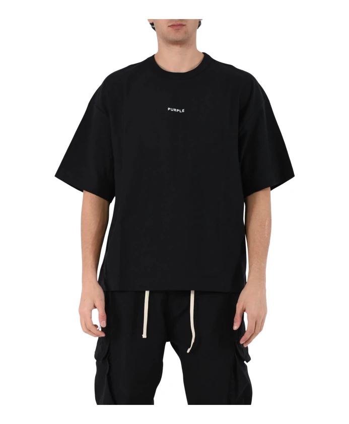 

Футболка с готическим бантом из черного трикотажа Purple Brand, черный