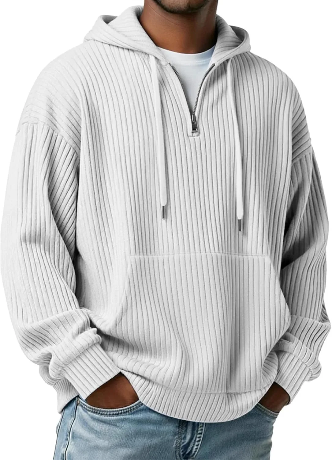 

Мужская худи на молнии с карманами QUNPIU