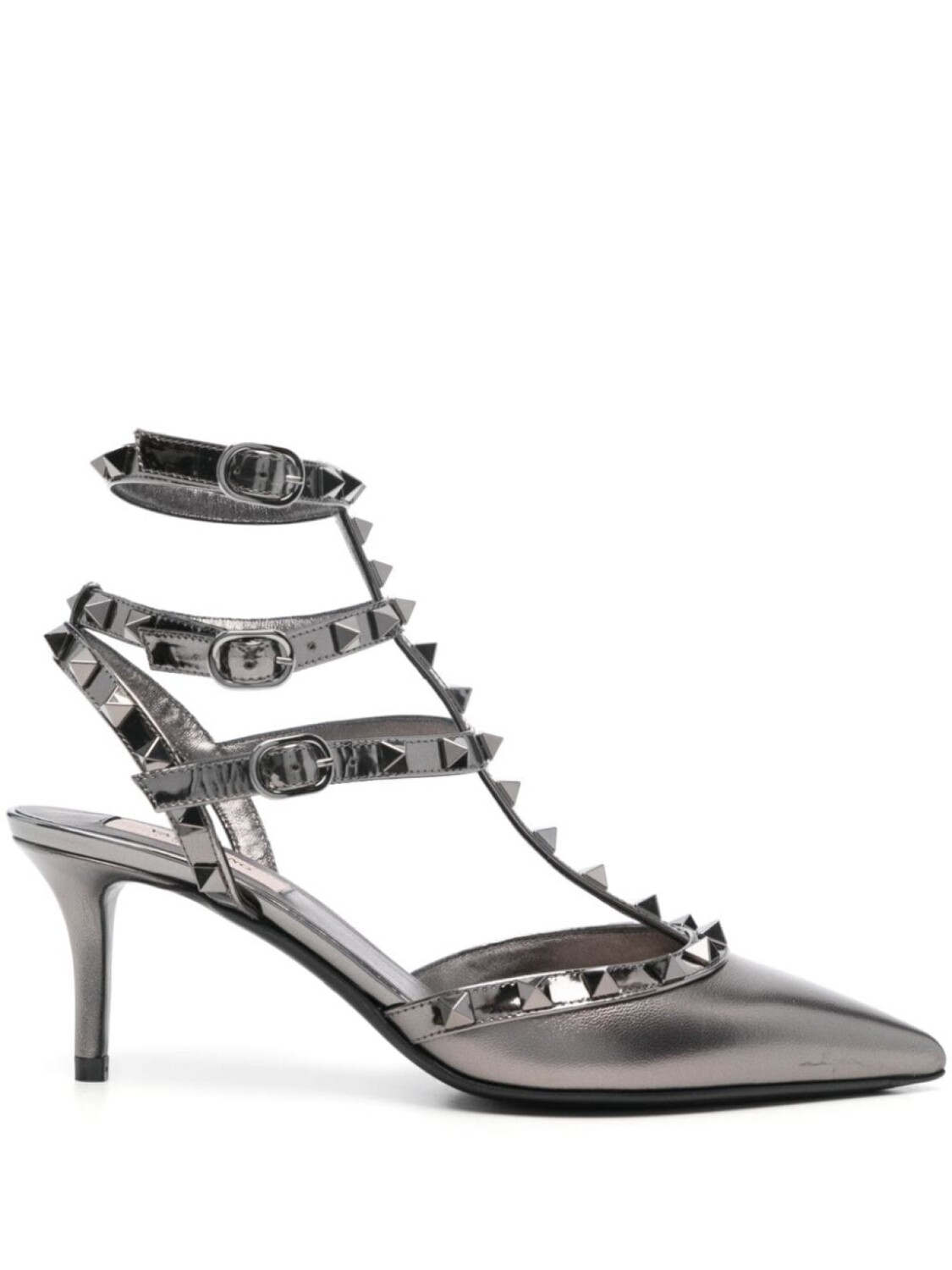 Valentino Garavani 70 мм Rockstud Caged туфли, серый