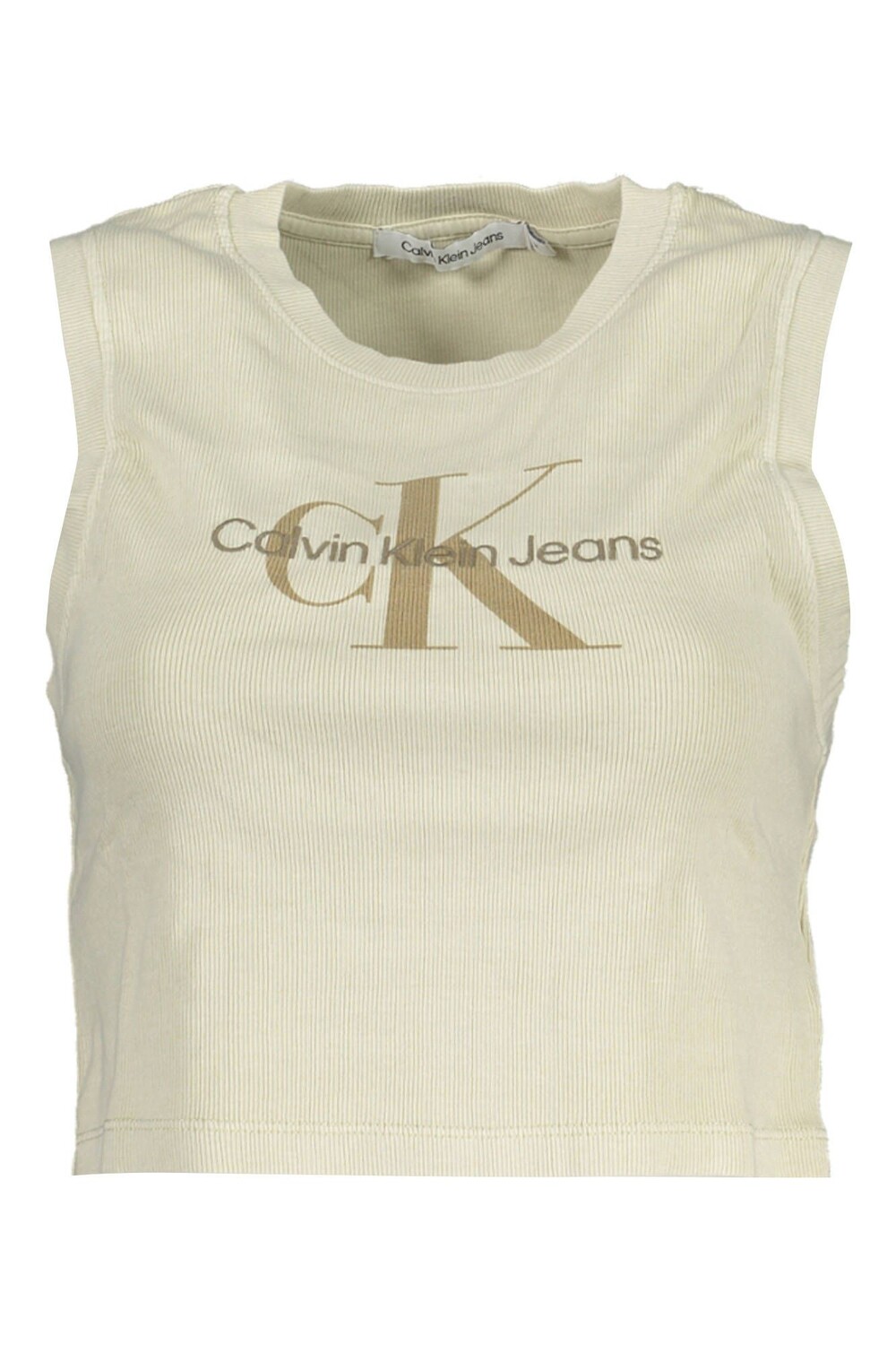 

Бежевый хлопковый женский топ Calvin Klein
