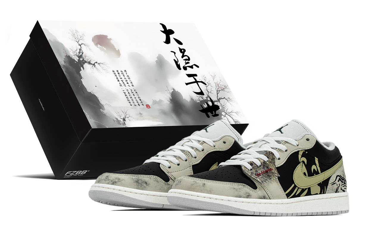 

Jordan Air 1 Box, Mogao Grotto Abrasion Resistant низкие кожаные баскетбольные кроссовки мужские черный зеленый белый