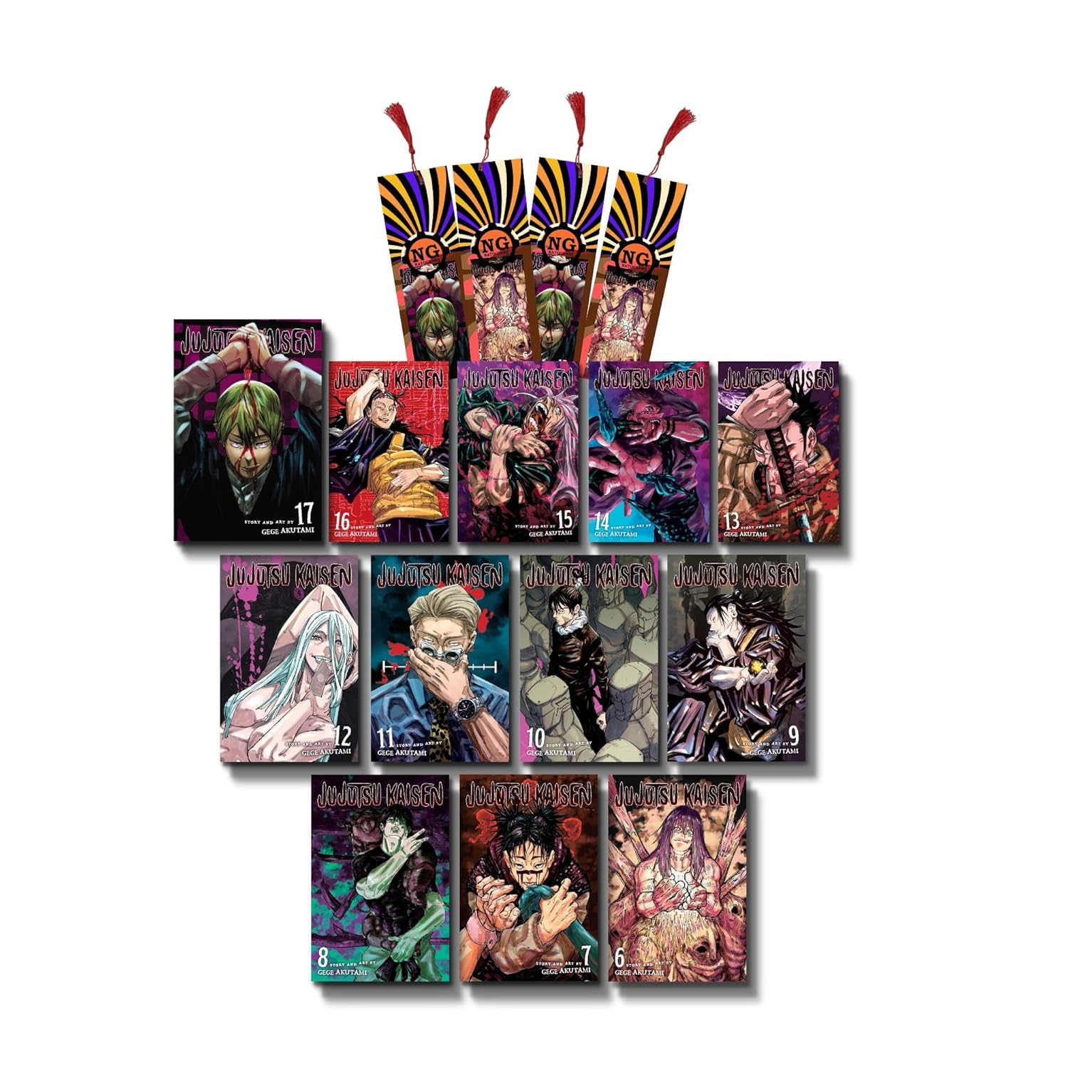 

Jujutsu Kaisen Manga Set, Vol. 6-17 With Natogears Bookmarks (Generic)