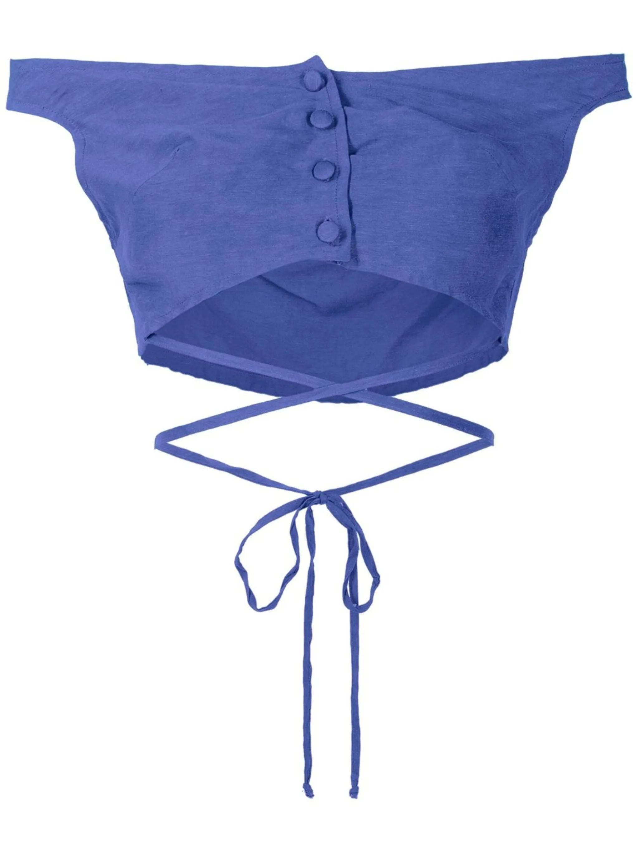 

Укороченная блузка с открытыми плечами Amir Slama, синий