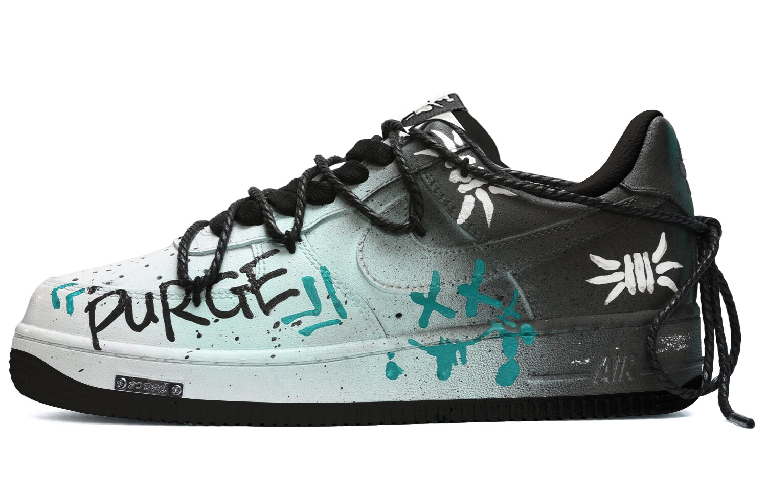 

Кроссовки Nike Air Force 1 Skateboarding Shoes Men Low-top Black/Green, черный/зеленый